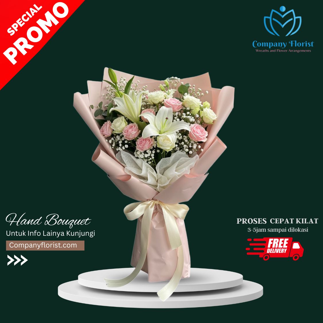 Hand Bouquet Anniversary Edition – Timeless Romance – Company Florist